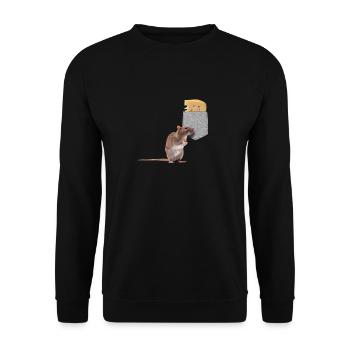 Souris Cherchant Du Fromage Dans Votre Fausse Poche Fun - Sweat-shirt Unisexe - noir - Devant - Alina (178cm) & Michal (187cm)