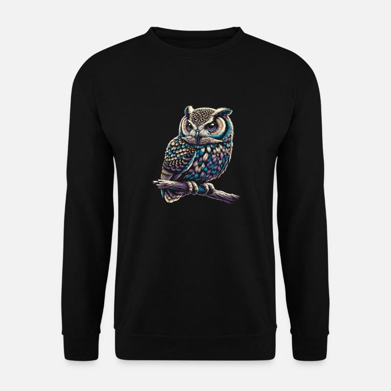 Eule Kunst Geschenk Geburtstag - Unisex Pullover - Schwarz