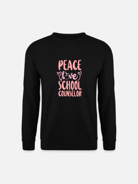 School Counselor Girl Peace Love - Unisex Pullover - Schwarz
