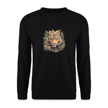 Tigre du Bengale Roi Tigre - Sweat-shirt Unisexe - noir - Devant - Alina (178cm) & Michal (187cm)
