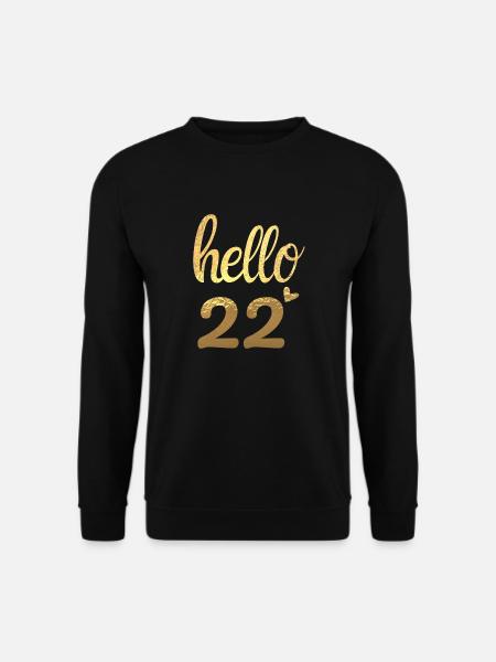 Hello 22 doré - Sweat-shirt Unisexe - noir
