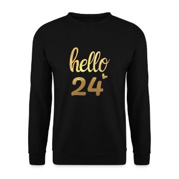 Hello 24 gold - Unisex Sweatshirt - black - Front - Alina (178cm) & Michal (187cm)