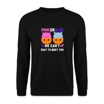 Halloween pink or themed gender reveal party shirt - Unisex Sweatshirt - black - Front - Alina (178cm) & Michal (187cm)