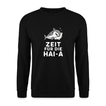 Shark Shark Sharks Shark - Unisex Sweatshirt - black - Front - Alina (178cm) & Michal (187cm)