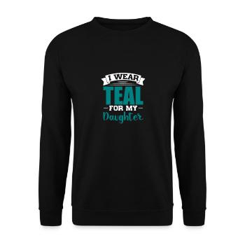 I wear teal for my daughter Design - Unisex Sweatshirt - black - Front - Alina (178cm) & Michal (187cm)