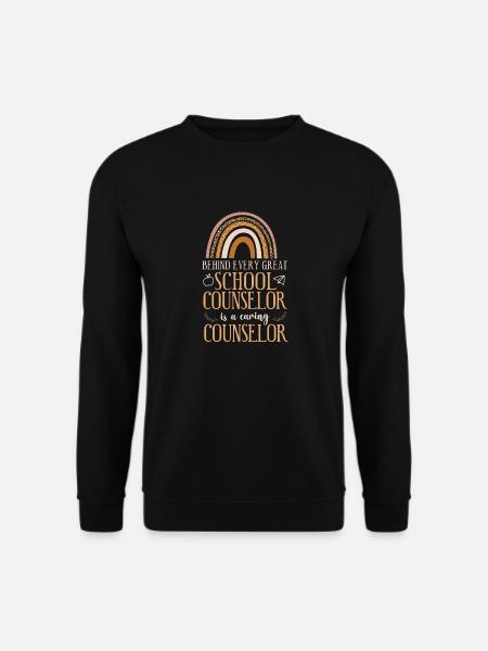 School Counselor Rainbow Behind - Unisex Sweatshirt - black