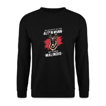Chien de berger belge malinois Chiens - Sweat-shirt Unisexe - noir - Devant - Alina (178cm) & Michal (187cm)