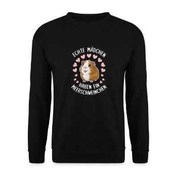 Meerschweinchen Kurzhaar Langhaar Crested Hunde - Unisex Pullover - Schwarz - Vorne - Alina (178cm) & Michal (187cm)