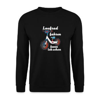 Laufrad fahren kann ich schon - Unisex Pullover - Schwarz - Vorne - Alina (178cm) & Michal (187cm)