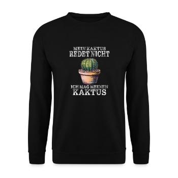 MON CACTUS NE PARLE PAS - Sweat-shirt Unisexe - noir - Devant - Alina (178cm) & Michal (187cm)
