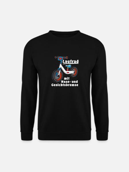 LAUFRAD mit Nase und Gesichtsbremse - Unisex Pullover - Schwarz