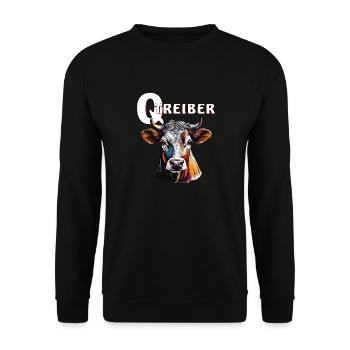KUH Q-TREIBER - Unisex Pullover - Schwarz - Vorne - Alina (178cm) & Michal (187cm)