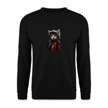 Chaton au pelage effrayant - Halloween Gothic - Sweat-shirt Unisexe - noir - Devant - Alina (178cm) & Michal (187cm)
