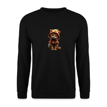 Cute Pumpkin Kitten - Halloween Costume Idea - Unisex Sweatshirt - black - Front - Alina (178cm) & Michal (187cm)