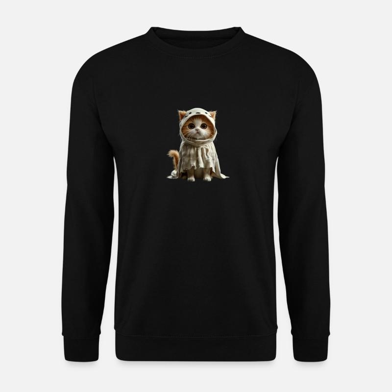 Cute Ghost Kitten - Halloween Disguise - Unisex Sweatshirt - black