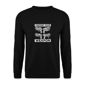 Choose Your Weapon Water Fun Summer Squirt Gun - Unisex Sweatshirt - black - Front - Alina (178cm) & Michal (187cm)