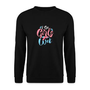 Je reçois filles eau humide plaisir été pistolet à eau - Sweat-shirt Unisexe - noir - Devant - Alina (178cm) & Michal (187cm)