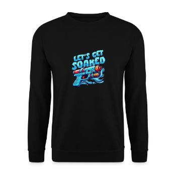 Let's Get Soaked Water Fun Summer Squirt Gun - Unisex Sweatshirt - black - Front - Alina (178cm) & Michal (187cm)