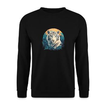 White Tiger Weiße Tiger Weißer Tiger - Unisex Pullover - Schwarz - Vorne - Alina (178cm) & Michal (187cm)