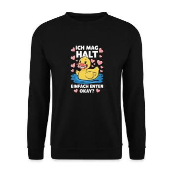 Mallard, Duck Birds, Duck, Dark Duck, Bird - Unisex Sweatshirt - black - Front - Alina (178cm) & Michal (187cm)