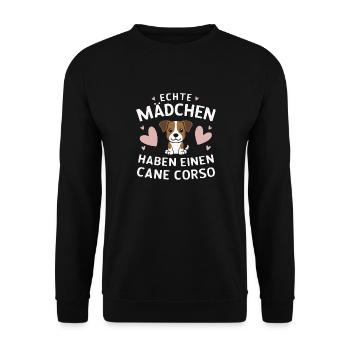 Dogs Cane Corso Italiano Dog - Unisex Sweatshirt - black - Front - Alina (178cm) & Michal (187cm)