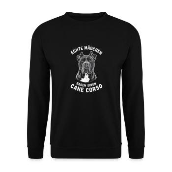 Chiens Cane Corso Italiano Chien - Sweat-shirt Unisexe - noir - Devant - Alina (178cm) & Michal (187cm)