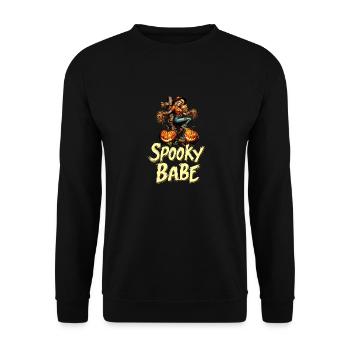 Spooky Babe Scarecrow Halloween Costume Ladies - Unisex Sweatshirt - black - Front - Alina (178cm) & Michal (187cm)