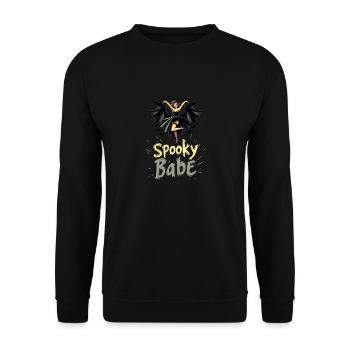 Spooky Babe Bat Retro Halloween Women's - Unisex Sweatshirt - black - Front - Alina (178cm) & Michal (187cm)