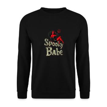 Spooky Babe Retro Devil Women's Costume - Unisex Sweatshirt - black - Front - Alina (178cm) & Michal (187cm)