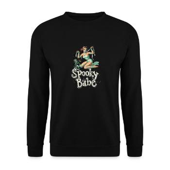 Spooky Babe Retro Mummy Women's Costume Disguise - Unisex Sweatshirt - black - Front - Alina (178cm) & Michal (187cm)