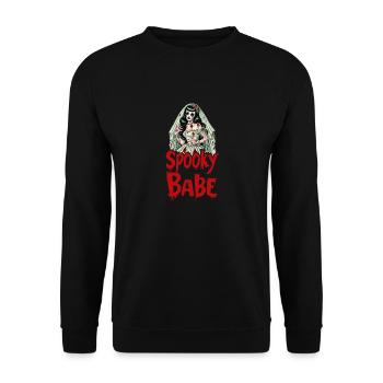 Spooky Babe Retro Bridal Horror Women's Costume - Unisex Sweatshirt - black - Front - Alina (178cm) & Michal (187cm)