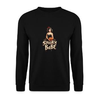 Spooky Babe Retro Gothic Women's Costume - Unisex Sweatshirt - black - Front - Alina (178cm) & Michal (187cm)