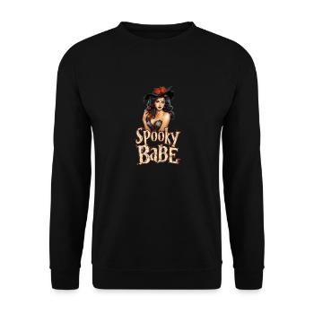 Spooky Babe Retro Autumn Witch Ladies - Unisex Sweatshirt - black - Front - Alina (178cm) & Michal (187cm)