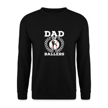 Dad Of Ballers Baseball Father - Unisex Pullover - Schwarz - Vorne - Alina (178cm) & Michal (187cm)