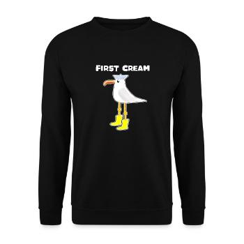 Première Crème Licorne Côtière - Sweat-shirt Unisexe - noir - Devant - Alina (178cm) & Michal (187cm)
