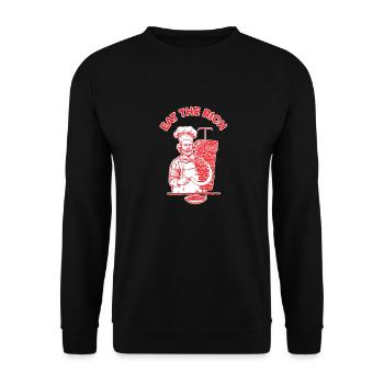 "Eat The Rich" Kebab X Karl Marx Communism Links - Unisex Sweatshirt - black - Front - Alina (178cm) & Michal (187cm)