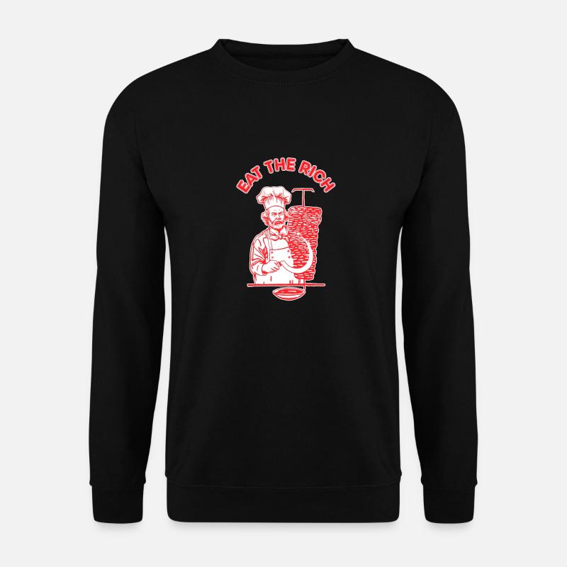 "Eat The Rich" Döner X Karl Marx Kommunismus Links - Unisex Pullover - Schwarz