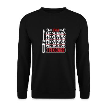 Saying mechanic - Unisex Sweatshirt - black - Front - Alina (178cm) & Michal (187cm)