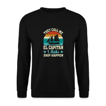 Retro Ship Men - Unisex Sweatshirt - black - Front - Alina (178cm) & Michal (187cm)