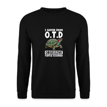 Turtle Red-eared Turtle - Unisex Sweatshirt - black - Front - Alina (178cm) & Michal (187cm)