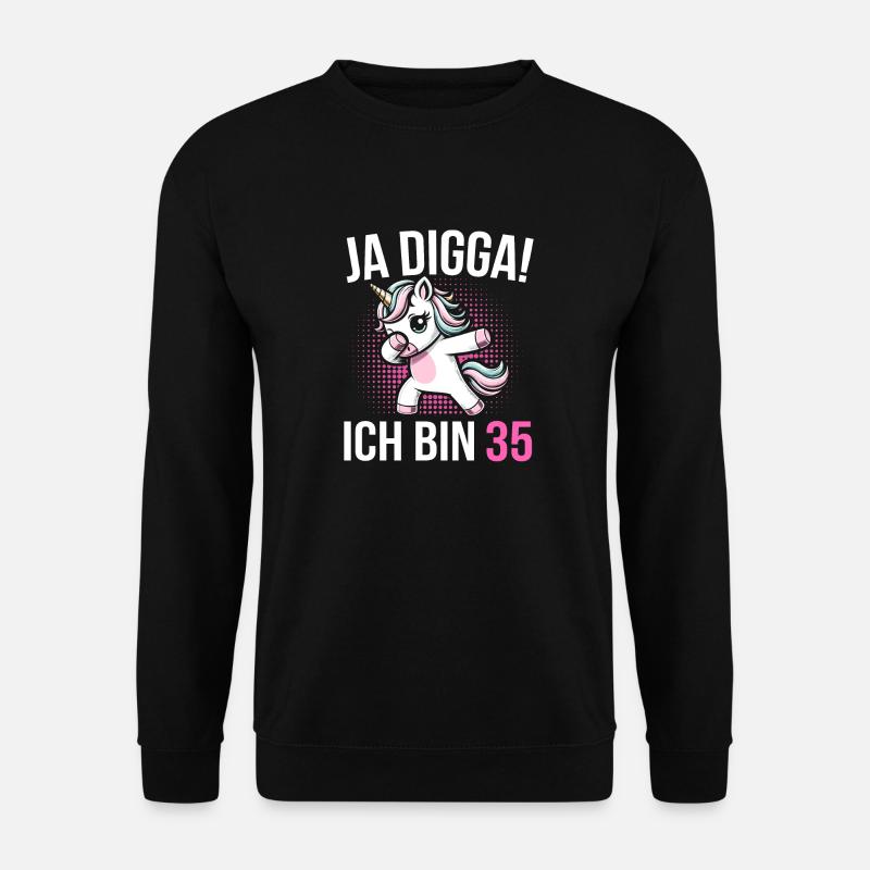 35. Geburtstag Frauen Einhorn Geschenk - Unisex Pullover - Schwarz