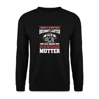 Moteur V8 8 cylindre cylindrée Tuning de voiture tuner - Sweat-shirt Unisexe - noir - Devant - Alina (178cm) & Michal (187cm)