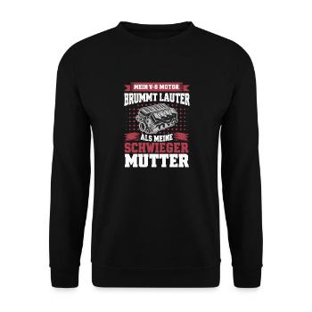 Moteur V8 8 cylindre cylindrée Tuning de voiture tuner - Sweat-shirt Unisexe - noir - Devant - Alina (178cm) & Michal (187cm)