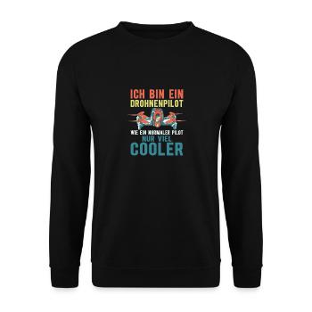 Ich bin ein Drohnenpilot RC Drohne Quadrocopter - Unisex Pullover - Schwarz - Vorne - Alina (178cm) & Michal (187cm)