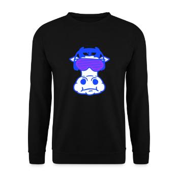 Fête, lait, vache, taureau, ferme, animal, visage, club de musique - Sweat-shirt Unisexe - noir - Devant - Alina (178cm) & Michal (187cm)