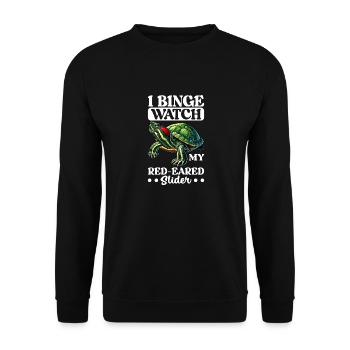 Turtle Red-eared Turtle - Unisex Sweatshirt - black - Front - Alina (178cm) & Michal (187cm)