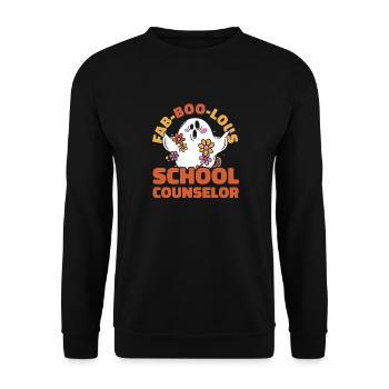 School Counselor Halloween Ghost - Unisex Pullover - Schwarz - Vorne - Alina (178cm) & Michal (187cm)