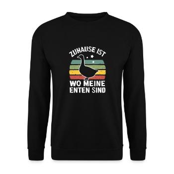 Mallard, Duck Birds, Duck, Dark Duck, Bird - Unisex Sweatshirt - black - Front - Alina (178cm) & Michal (187cm)