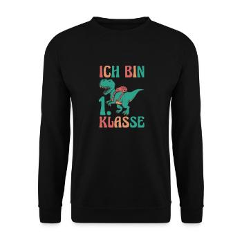 Dino, enfant de première année, début de la scolarisation - Sweat-shirt Unisexe - noir - Devant - Alina (178cm) & Michal (187cm)