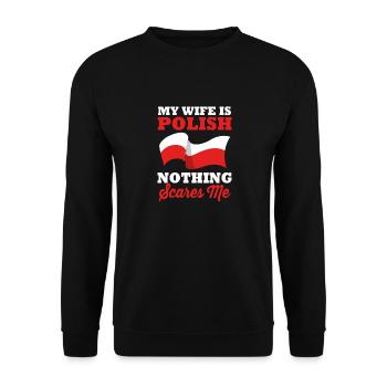 Poland Polish - Unisex Sweatshirt - black - Front - Alina (178cm) & Michal (187cm)